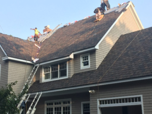 new roof being installed on a home